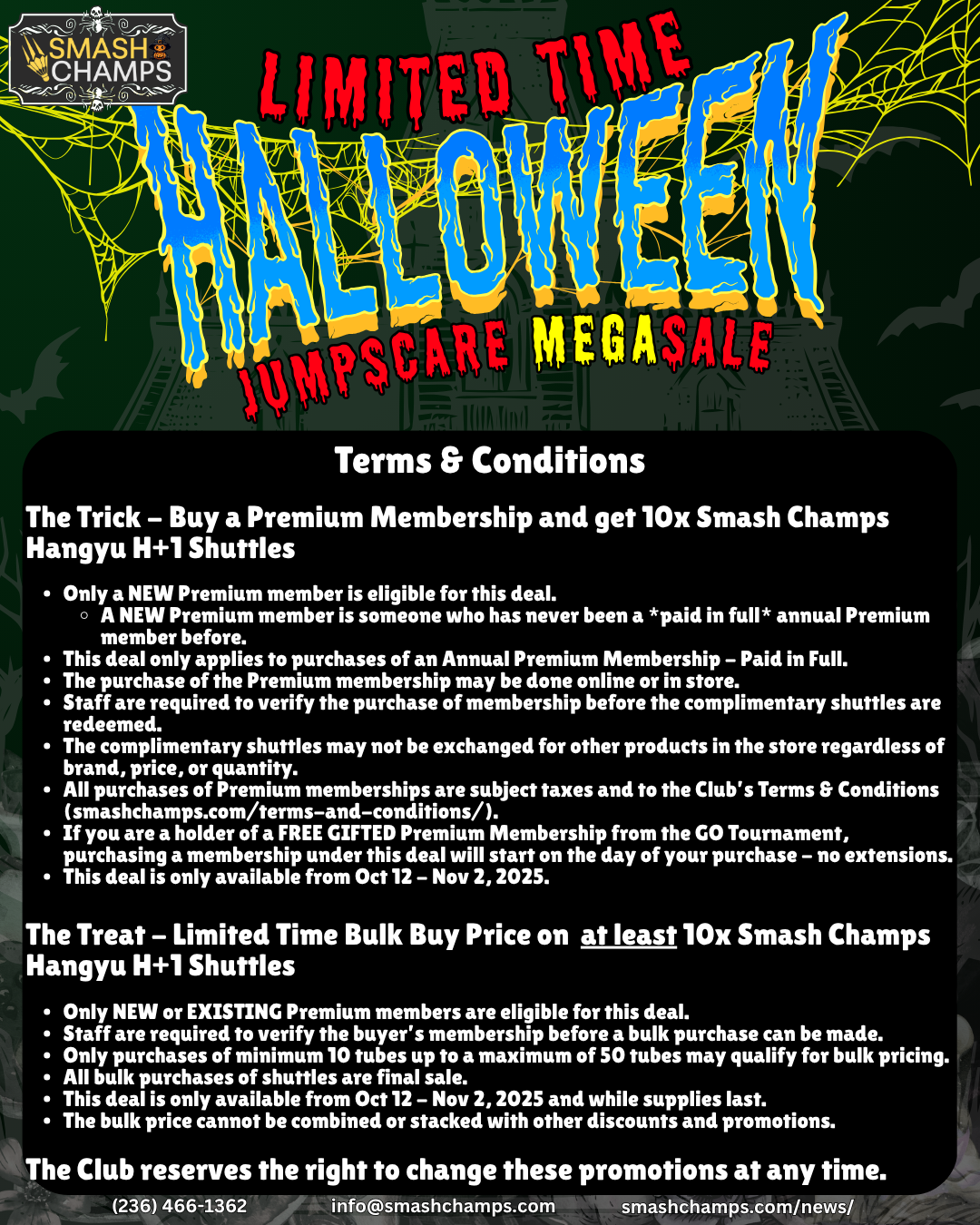 T&C – Limited Time Halloween Jumpscare Megasale